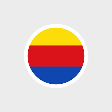 Flag of North Holland. The yellow, red, and blue tricolor. Symbol of the province of the Netherlands. Raster.