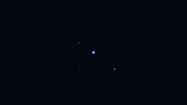 Minimalist abstract motion animation 4k background, with floating glowing, particles and soft, light orbs on, dark blue backdrop