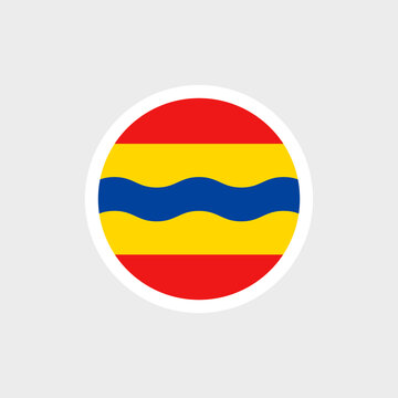 Flag of Overijssel. Red, yellow and blue flag. Symbol of the province of the Netherlands. Raster.