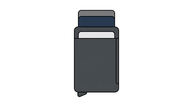 Minimalist credit card wallet JPG vector illustration featuring a modern slim cardholder case with protruding cards for financial concepts.