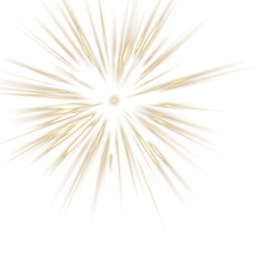 Fototapeta premium Beige radial burst with elongated spikes and central dot isolated on a transparent background