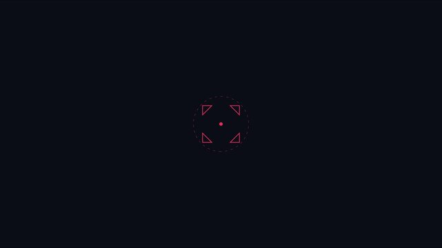 Minimalist hud target reticle animation with pulsing red 4k interface motion animation
