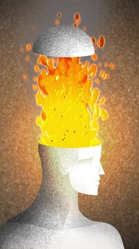 head exploding like a volcano from repressed anger and migraine