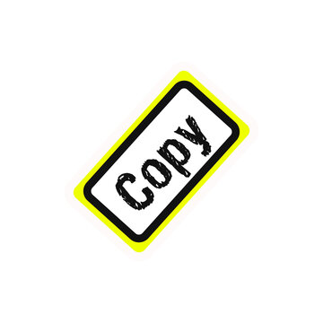 Yellow copy button with bold text