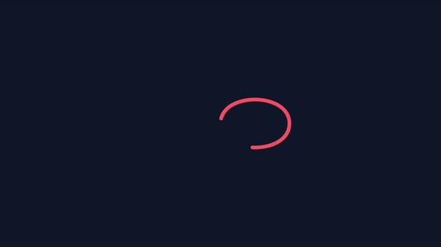 Minimalist red loading spinner animation on dark 4k background, for web ui, progress waiting
