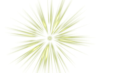Fototapeta premium Pale yellow starburst shape with radiating spiky petals and central point on black background, isolated on a, transparent background