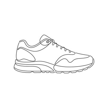 Minimalist Line Art Sneaker Design For Athletic Apparel Brands