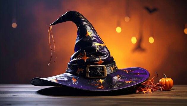 Halloween witch hat, 3D Illustration
