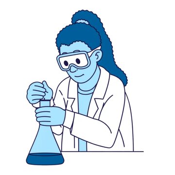 scientist in laboratory with test tubes