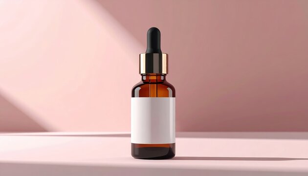 Skincare serum bottle with pipette 3D illustration