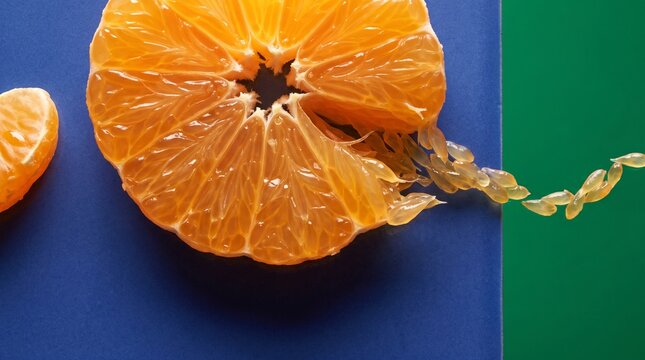 Citrus vesicles form a radiant cobalt pattern