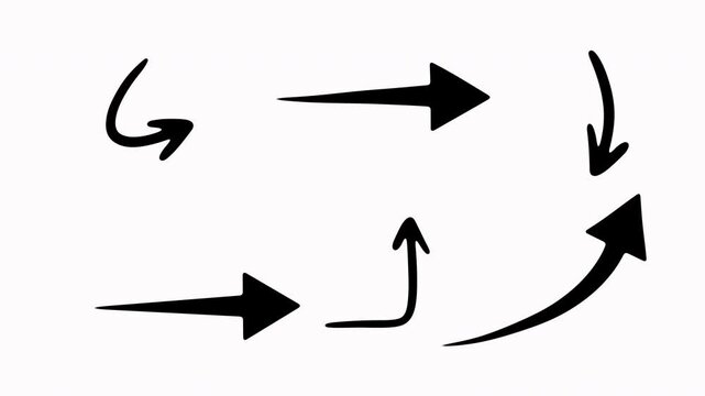black arrow set element in white background 4k video for your project