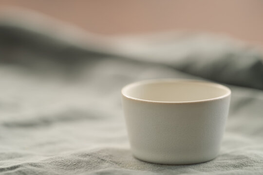 small white ceramic bowl with copy space