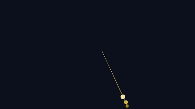 Minimalist golden pendulum motion animation on dark 4k background, for abstract and, luxury branding