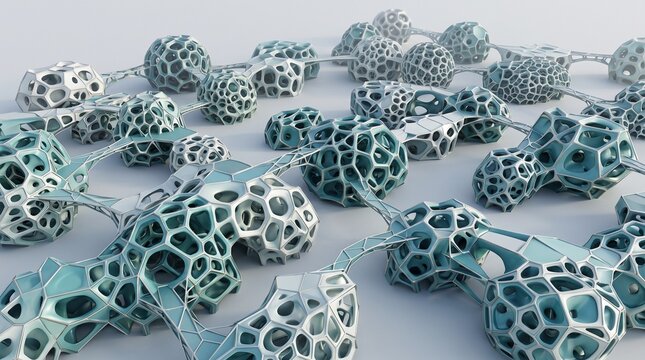 Futuristic geometric sculpture i Parametric Architectural Concept