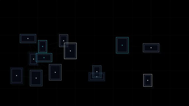 Abstract Digital Node Network Bounding Box Motion Background Loop