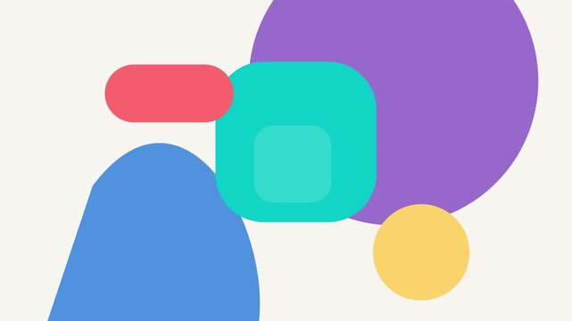Colorful Abstract Organic Geometry Floating Shapes Motion Background Loop