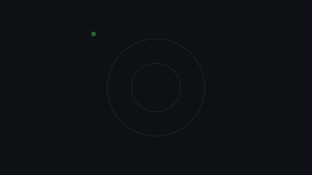 Digital radar screen interface with scanning green point and circular grid overlay animation 4k sonar