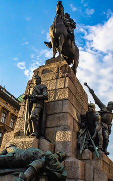 Krakow, Poland - July 10th 2026:  Grunwald Monument, a grand equestrian bronze statue on Jan Matejko Square