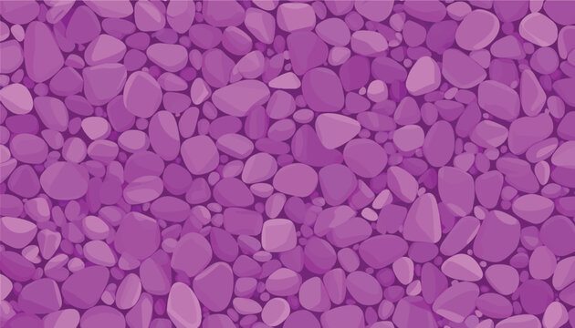 Seamless magenta pebble stone texture vector background for game design