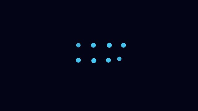 Minimalist blue dots motion background, abstract digital loading animation, seamless loopable particle flow for modern ui 4k