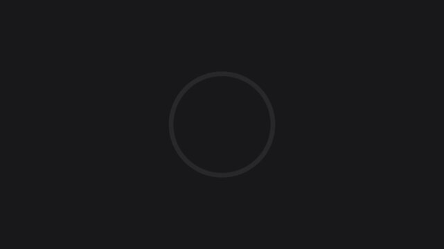 Minimalist circular progress bar loading animation with green indicator on dark 4k background circle