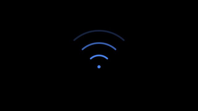 Minimalist wi-fi signal animation pulsing for network connectivity and wireless internet technology concept 4k