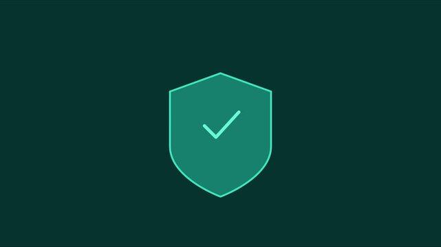 Shield with checkmark animation for cybersecurity and data protection concepts 4k