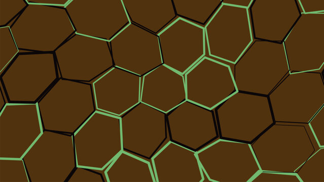 Hexagonal cell pattern on brown background