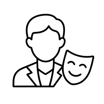 Actor icon, black glyph vector symbol for web and app interface design