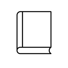 Fototapeta premium Book icon flat outline in black