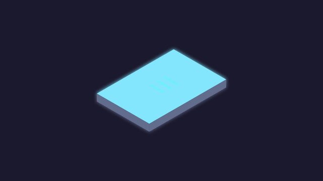 Isometric Digital Ebook Reader Interface Animation