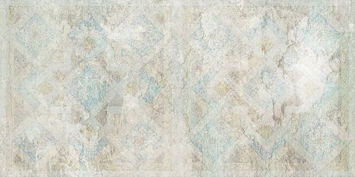 Abstract grunge textured mural Background for ceramic tile. Digital tiles design. Colorful ceramic tiles decoration. Abstract damask patchwork pattern