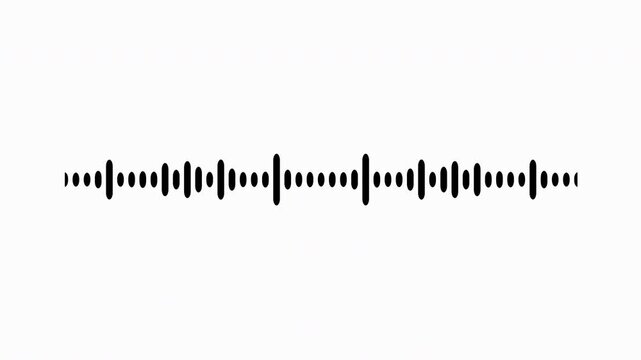 Individual sound wave patterns on a white background; black line sound wave visualization; sound recording; transparent background sound wave visualization; sound wave animation on a white background.