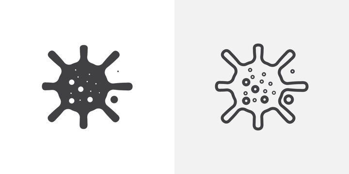 Bacteria icon flat outline in black