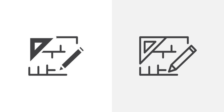 Floor plan icon flat outline in black