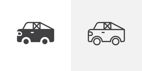 Monster truck icon flat outline in black © Vince