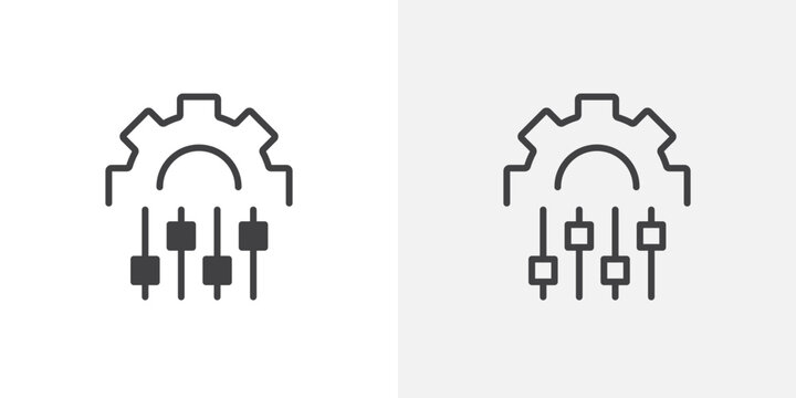 Mass customization icon flat outline in black