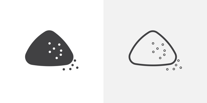 Mound icon flat outline in black