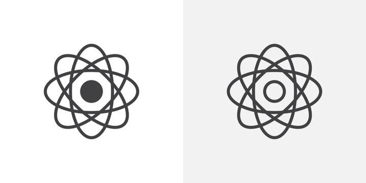 React icon flat outline in black