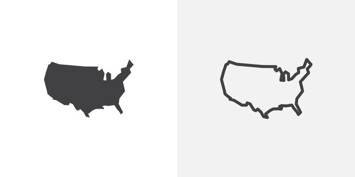 State country icon flat outline in black