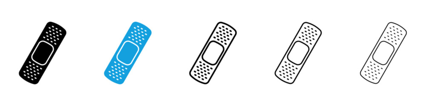 bandaid icon flat outline in black
