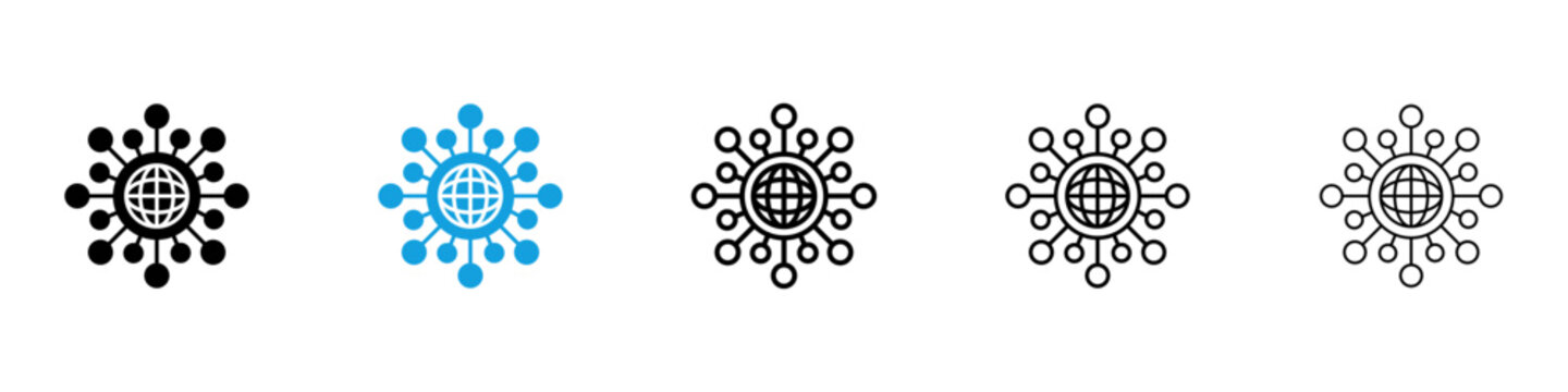 Centralized icon flat outline in black