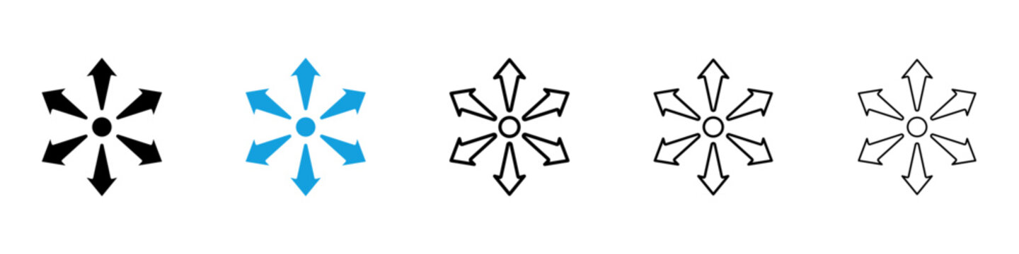Expand icon flat outline in black