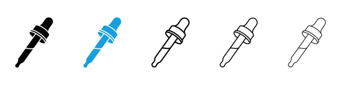 Eye dropper icon flat outline in black