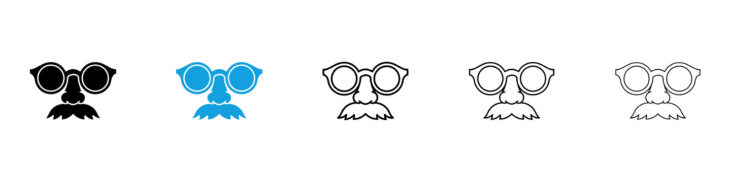 Joke day icon flat outline in black