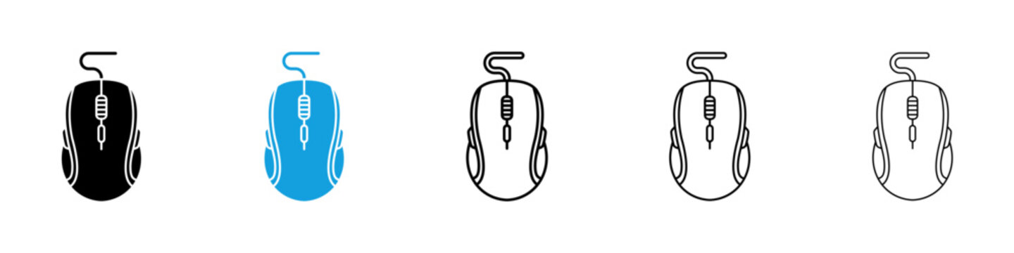 Mouse icon flat outline in black