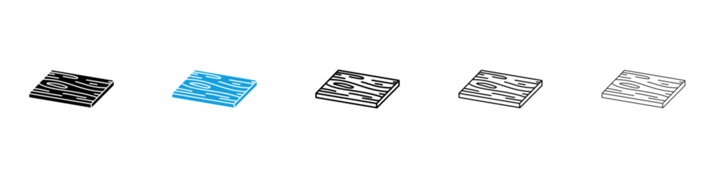 Wood board icon flat outline in black