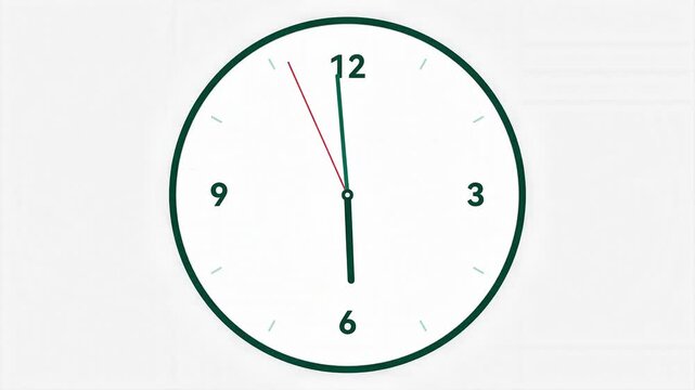 Animated Minimalist Wall Clock with Fast Spinning Hands