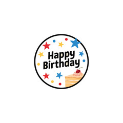 Fototapeta premium Colorful Happy Birthday Typography Vector Illustration